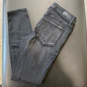 Abercrombie and fitch black distressed skinny ankle jean